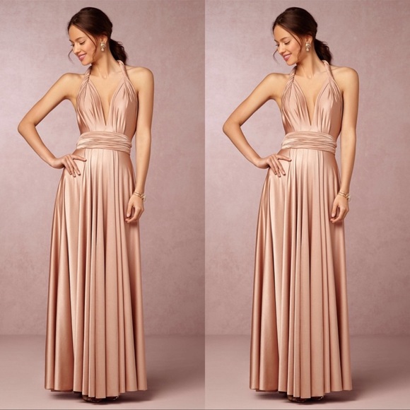 Two Birds Ginger Convertible Dress in Blush